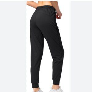 S, Black Joggers Elastic Waist, Women, Zipper Pockets, Zip Ankle Size Small NWOT